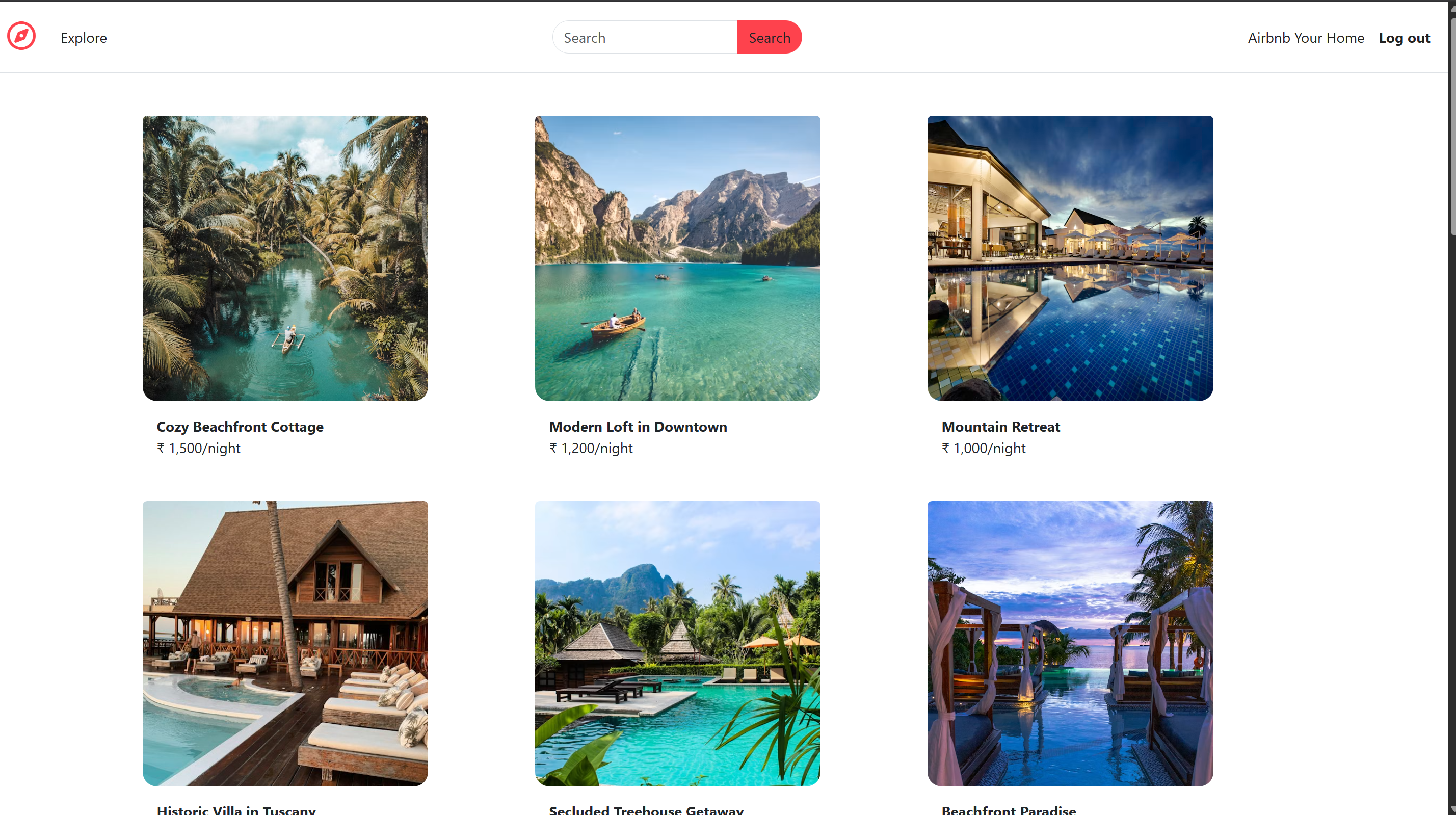 Airbnb Clone project screenshot
